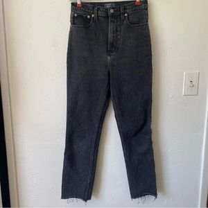 Abercrombie & Fitch ultimate high rise mom jean washed black zipper leg 4r.